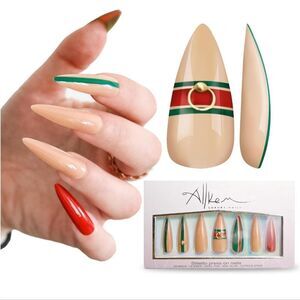 Allkem Luxury Stiletto Press On Designer Nails With Glue